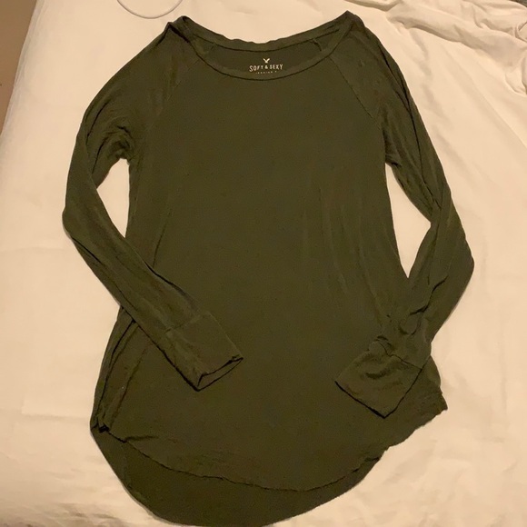 Army green long sleeve jegging top - Picture 1 of 1